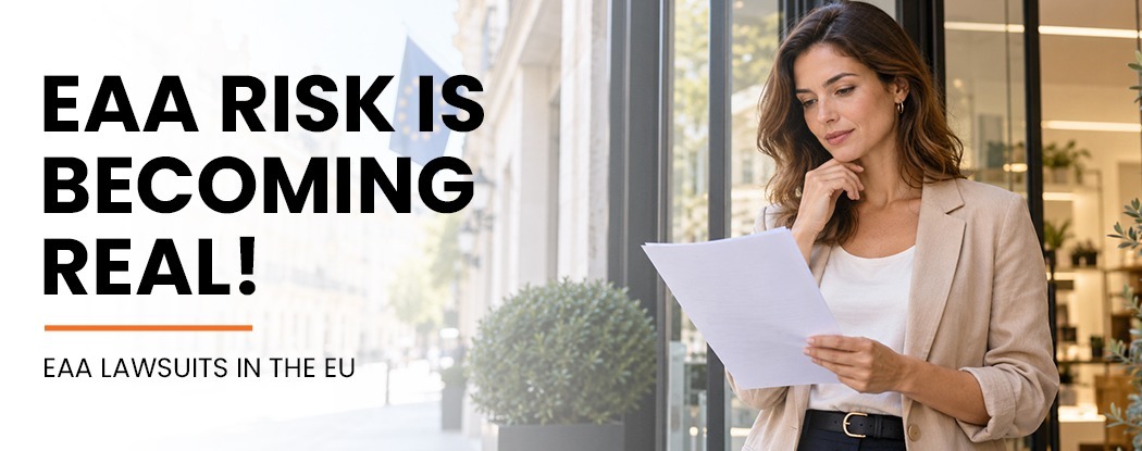 EAA risk is becoming real, with a woman reviewing a document