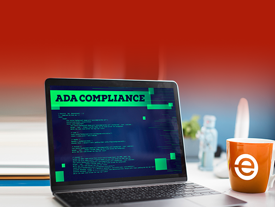 A laptop screen displaying a page titled ADA Compliance.